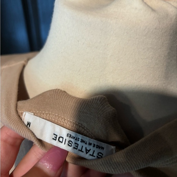 Stateside Tan and Cream Fitted Crop T-Shirt - Picture 4 of 4